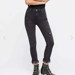 Free People Raw Hem Distressed Jeans